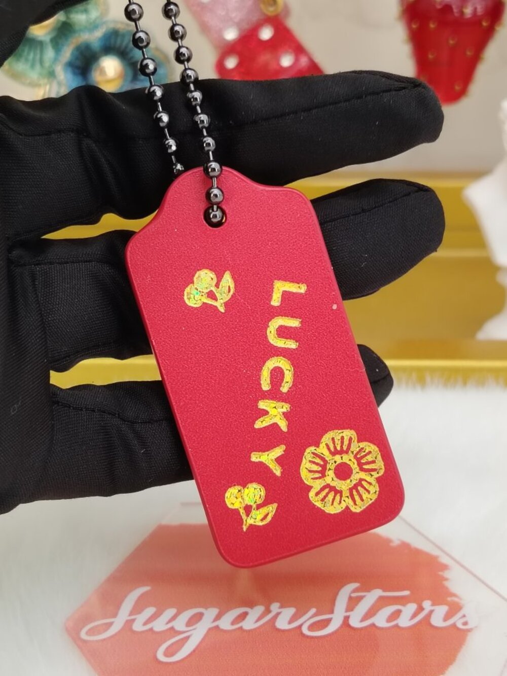 Coach hang tag bag charm